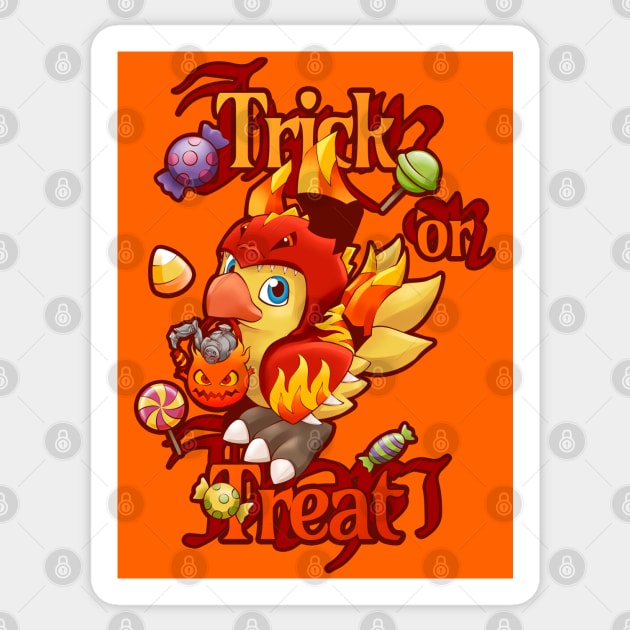 Trick or Treat Alpha and Omega - a Halloween dress up chocobo to enjoy the season with Sticker by SamInJapan